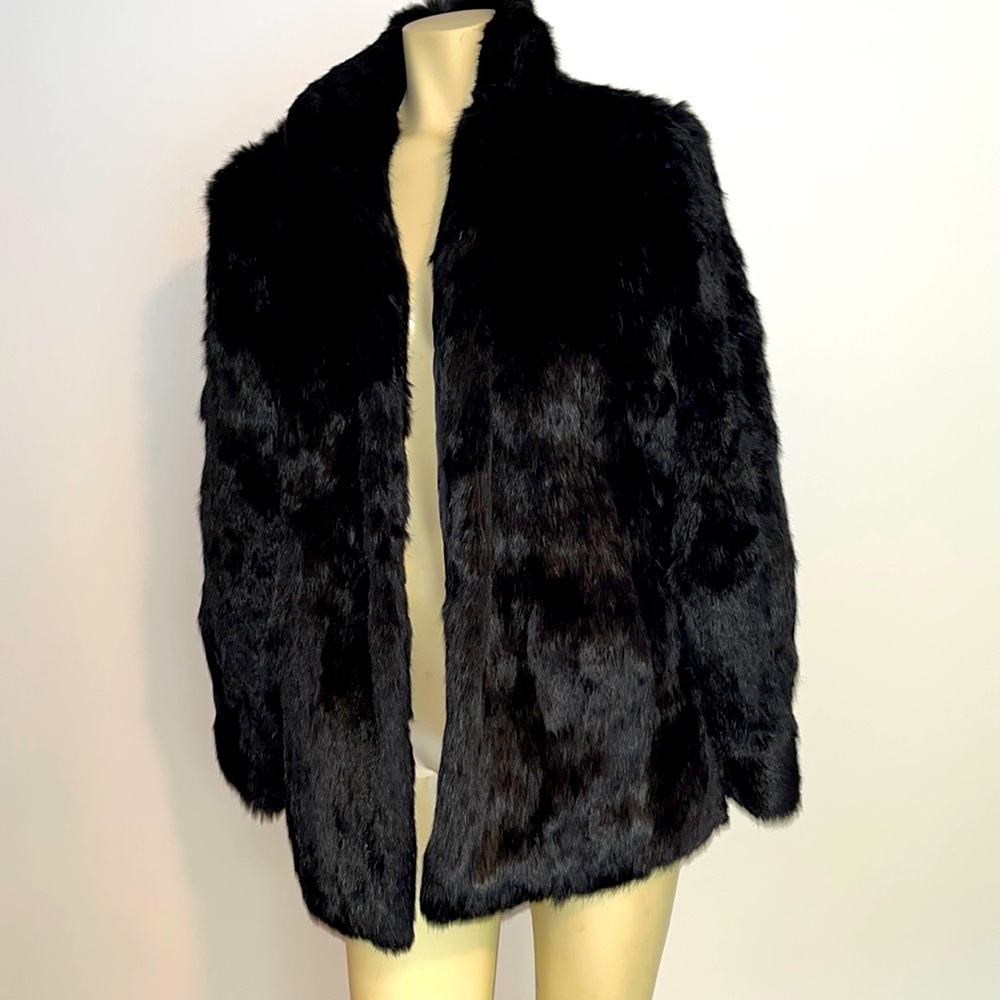Somerset Furs Black Rabbit Fur Coat